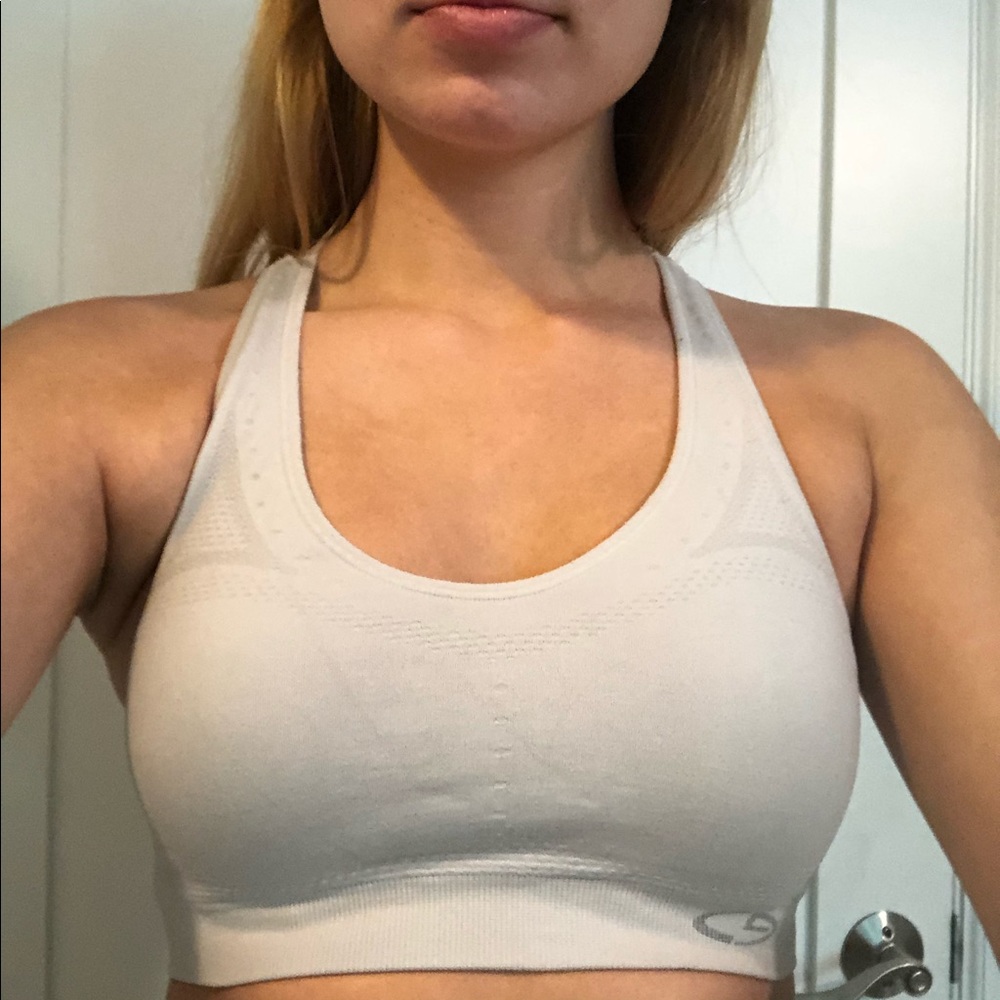 Small white sports bra